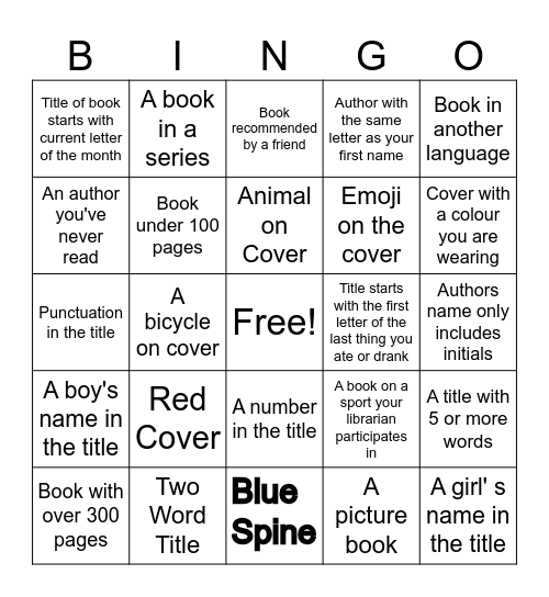 Rocky Lake Library Bingo Card