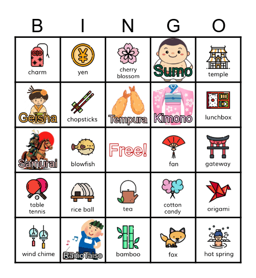 JAPAN BINGO Card