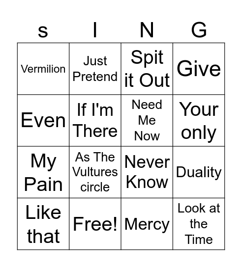 Sounds of Strings Bingo Card