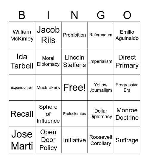 Ch.7+8 Vocab Review Bingo Card
