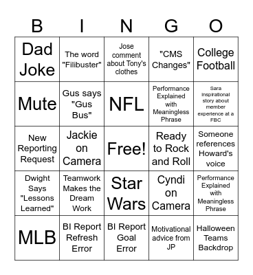 Command Bingo Card