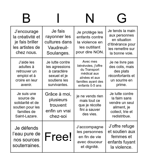 Bingo de la CDC Bingo Card
