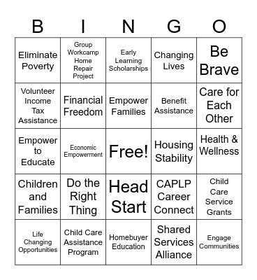 CAPLP Bingo Card