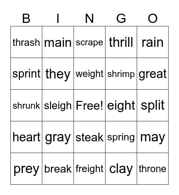 Long /a/ Review Bingo Card