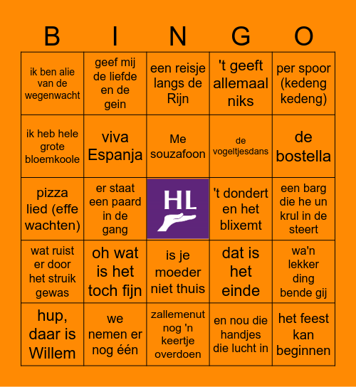Carnavals Bingo van vruuger Bingo Card