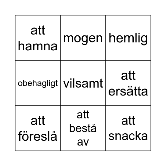Maciej Bingo Card