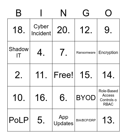 RSM BINGO Card