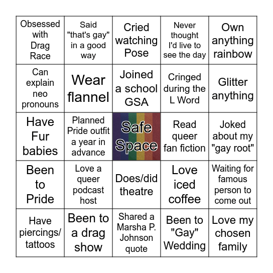 Pride+ Bingo Card
