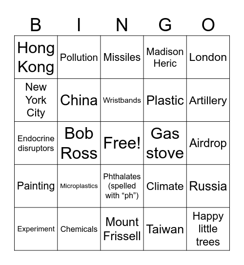 CNN 10 10/14/25 Bingo Card