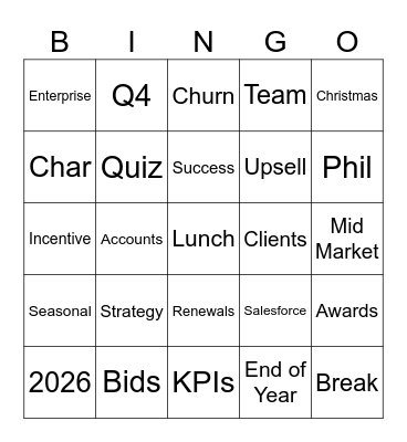 Buzzword Bingo Card