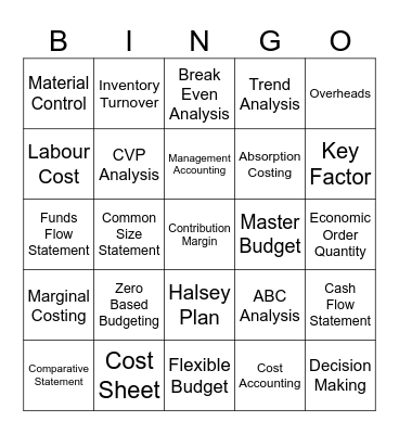 CMA BINGO Card
