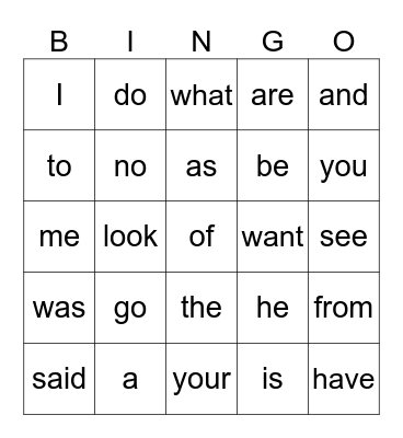 Heart Words up to lesson43 Bingo Card