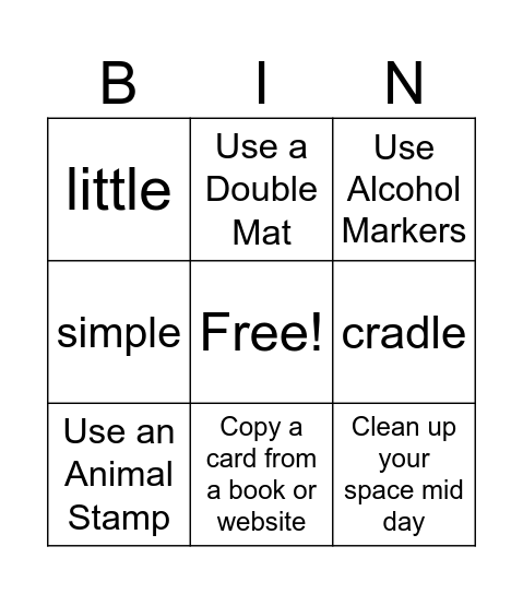 Card Maker Bingo Card