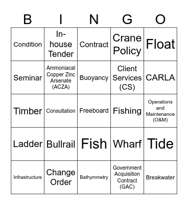 SCH Bingo Card