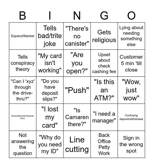 Arvest Lindsey Bingo Card