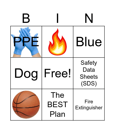 Safety BINGO Card