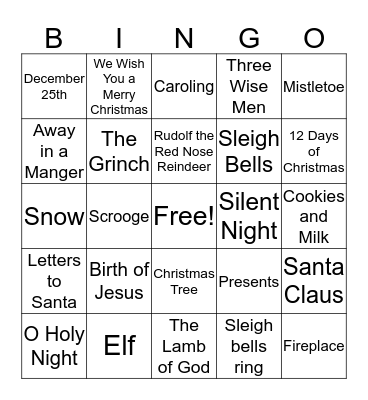 CHRISTMAS GALA BINGO Card
