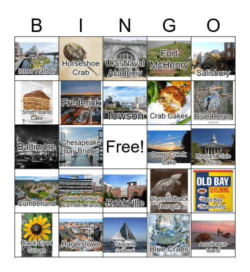 Maryland BINGO Card