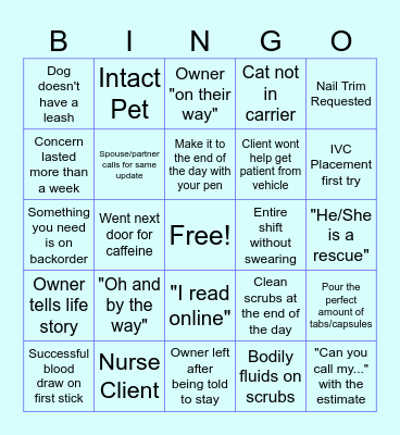 Vet Tech Week Bingo! Bingo Card