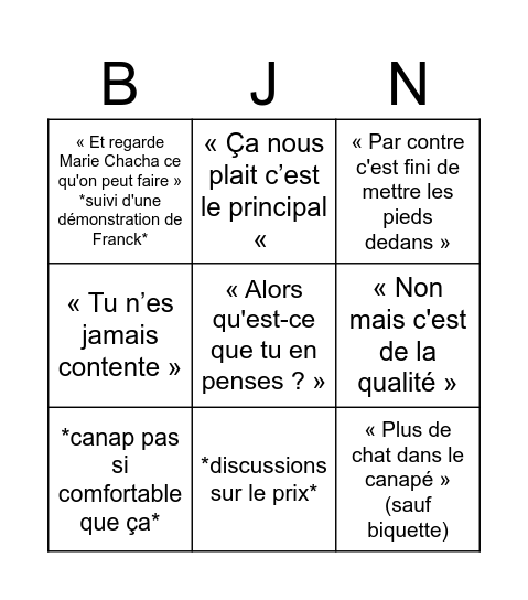 Bingo sans titre Bingo Card