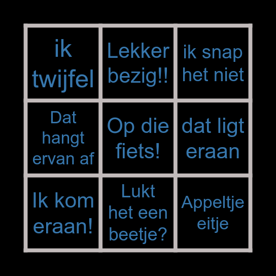 betterdutch Woord Bingo Card