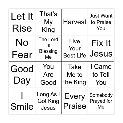 Music Bingo Card