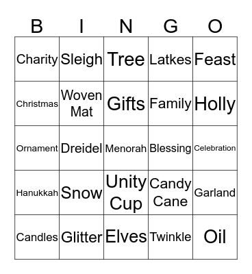 Holiday Bingo Card