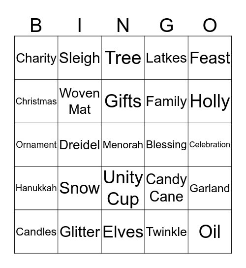 Holiday Bingo Card