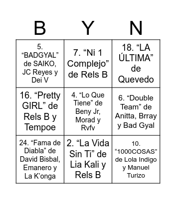 Bingo sin título Bingo Card