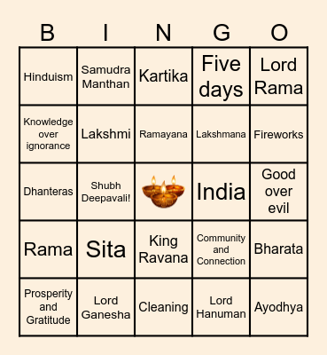 API AG Diwali Bingo! Bingo Card