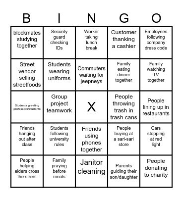 Sociology Bingo Card