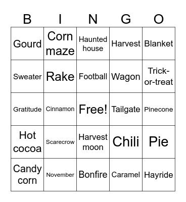FALL Bingo Card