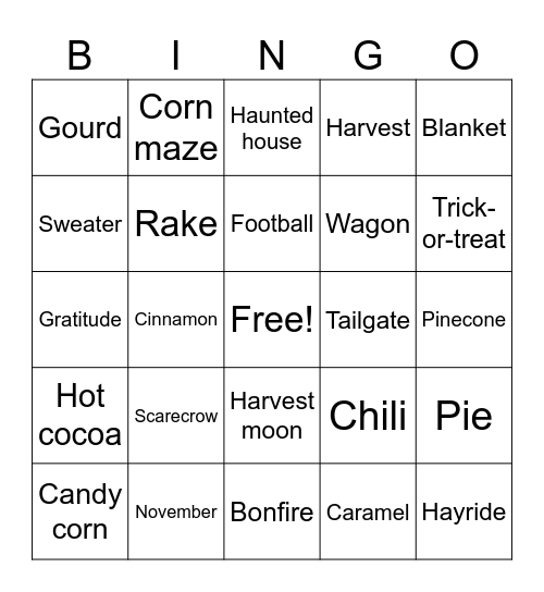 FALL Bingo Card