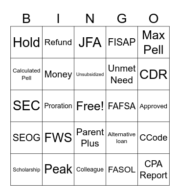 National FA Day Bingo Card