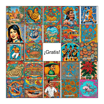 Hispanic Heritage Month Bingo Card