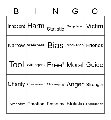Empathy and it's Disconnects Bingo Card