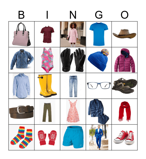 Les vêtements Bingo Card