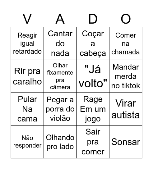 Ruan gay Bingo Card
