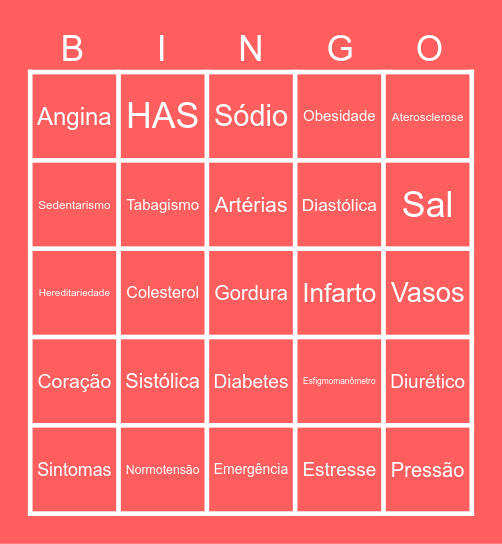 Bingo Hipertensão Bingo Card