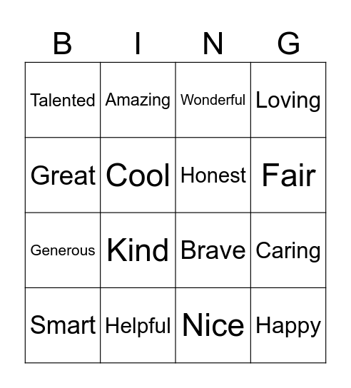 Good Bingo Card