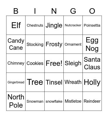 Christmas Bingo Card