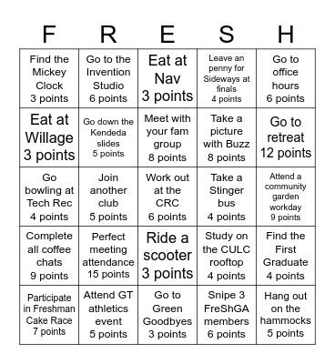 Fall 2025 Bingo Card