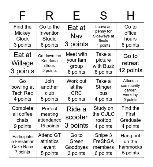 Fall 2025 Bingo Card