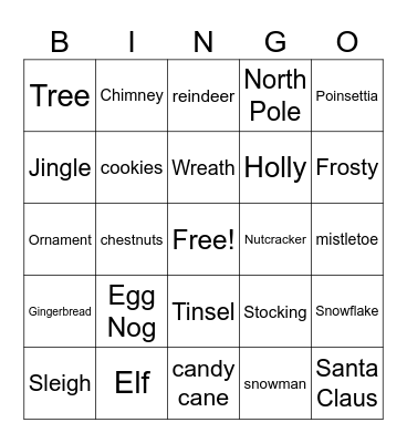 Christmas Bingo Card