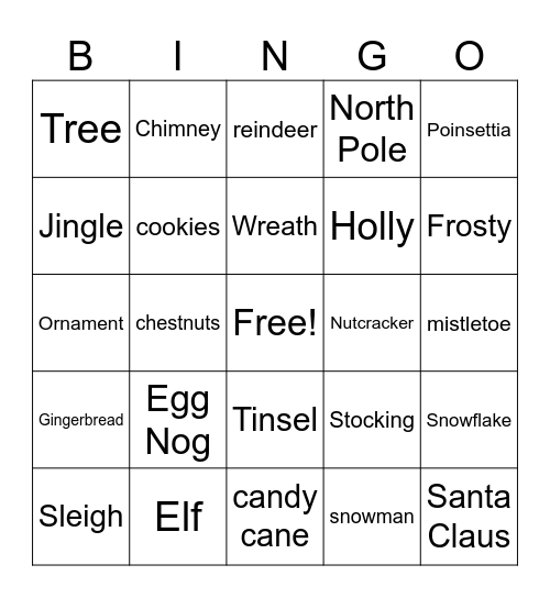 Christmas Bingo Card