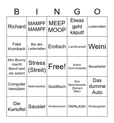 Peppa Pig Bingo Card