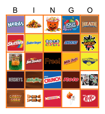 Halloween Candy Bingo Card