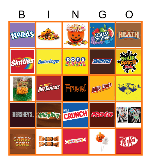 Halloween Candy Bingo Card