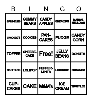 NATIONAL SWEETEST DAY Bingo Card