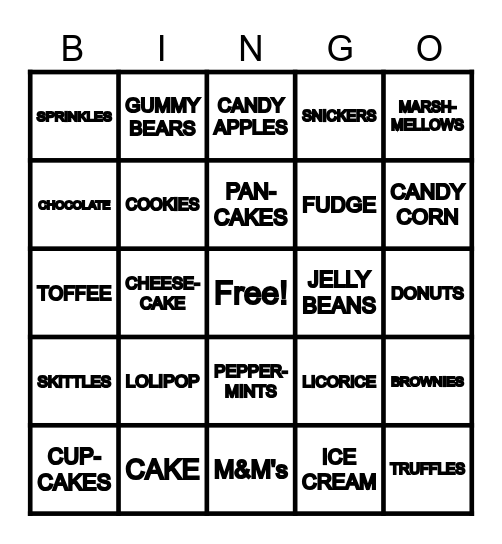 NATIONAL SWEETEST DAY Bingo Card